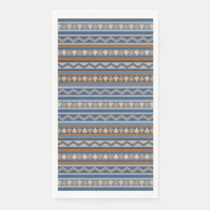 Southwest Style Blue and Brown Geometric Pattern Napkin