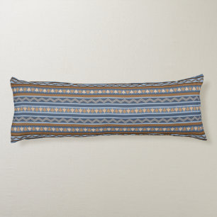 Southwest Style Blue and Tan Geometric Pattern Body Pillow