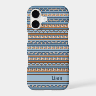 Southwest Style Blue Brown Geometric Personalized