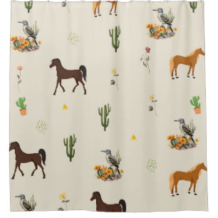 Southwest style desert animals shower curtain
