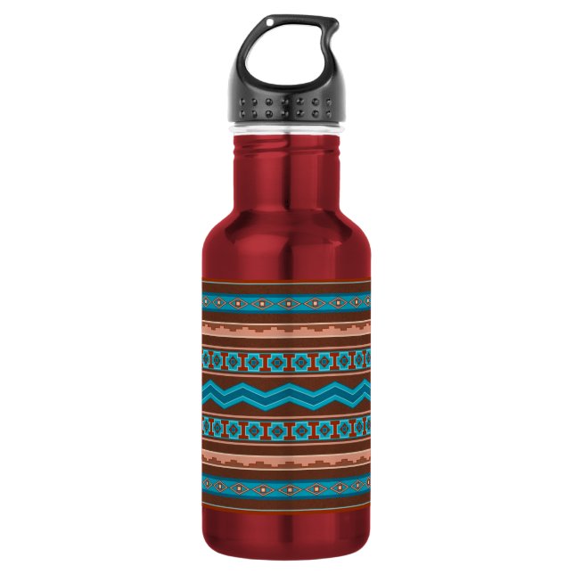 Southwest Style Geometric Cameron Gorge Design 532 Ml Water Bottle (Front)
