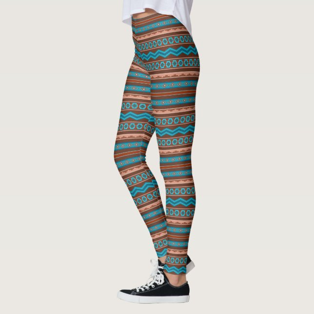 Southwest Style Geometric Cameron Gorge Design Leggings (Left)