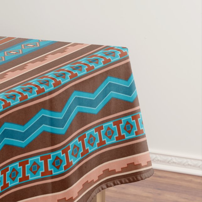 Southwest Style Geometric Cameron Gorge Design Md Tablecloth (In Situ)