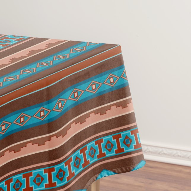 Southwest Style Geometric Cameron Gorge Design Sm Tablecloth (In Situ)