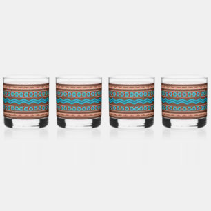 Southwest Style Geometric Cameron Gorge Design Whiskey Glass