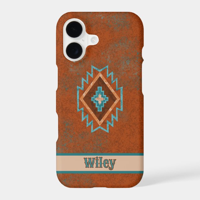 Southwest Style Geometric Diamond Personalized (Verso)