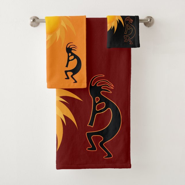 Southwest Style  Kokopelli Bath Towel Set (Insitu)