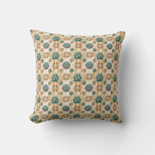 Southwest Succulents Throw Pillow