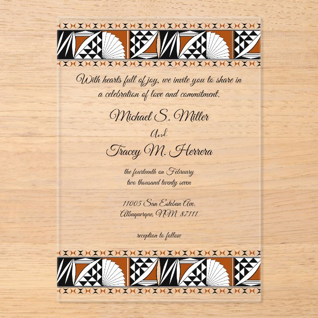 Southwest Sunrise Acrylic Invitations (Front)