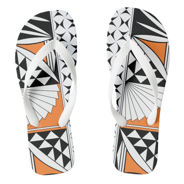 Southwest Sunrise in Orange Flip Flops (Footbed)