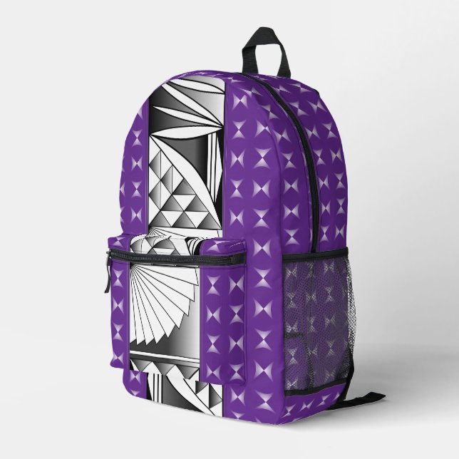 Southwest Sunrise in Purple Printed Backpack (Back Corner Right)