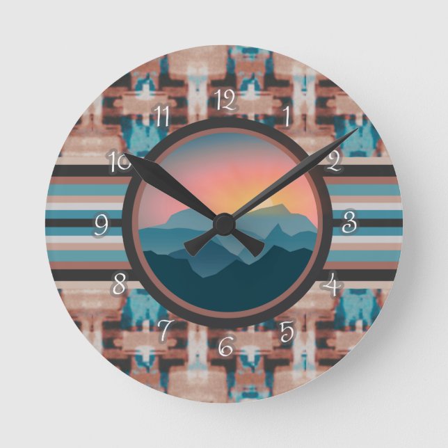 Southwest Sunrise  Round Clock (Front)
