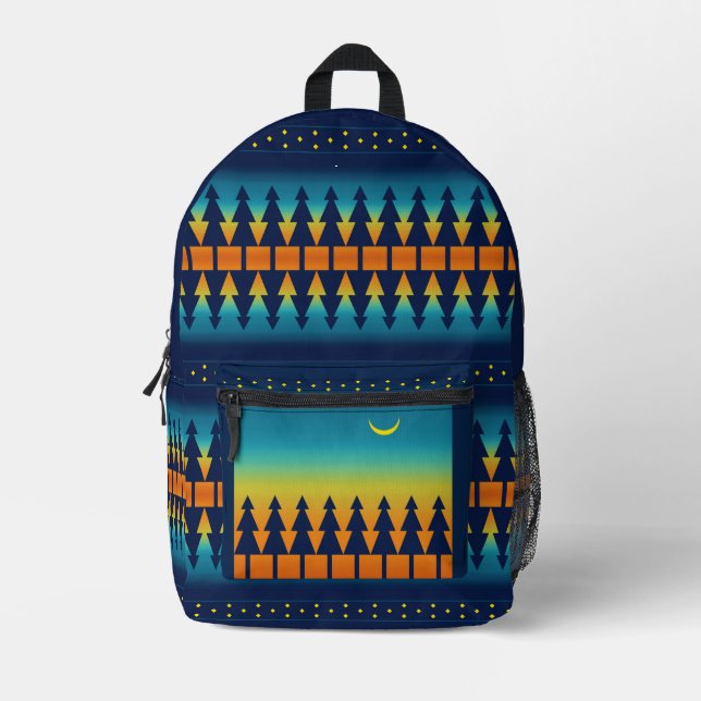 Southwest Sunset Pines and Moon Blanket Style  Printed Backpack (Front)