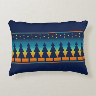 Southwest Sunset Pines Blue Accent Pillow