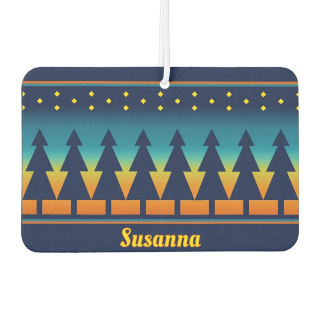 Southwest Sunset Pines Design Personalized Air Freshener (Front)