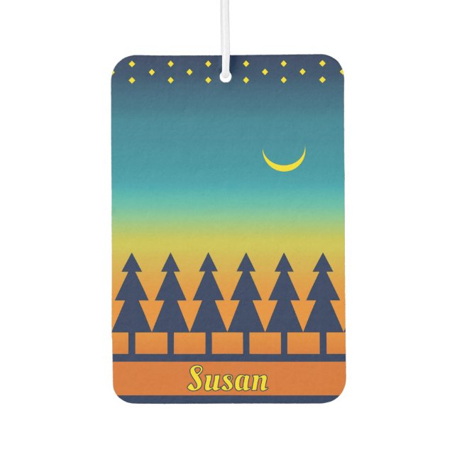 Southwest Sunset Pines Moon Personalized Air Freshener (Front)