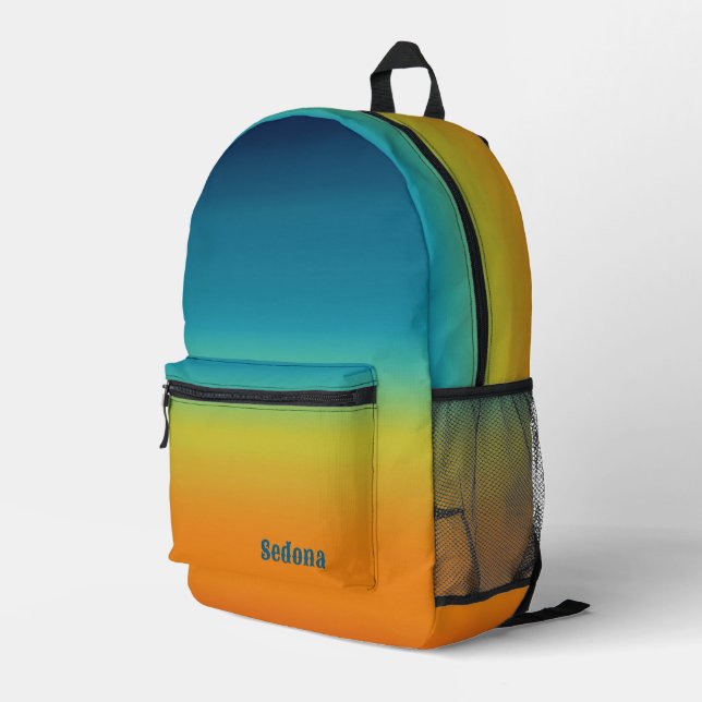 Southwest Sunset Sky Colours Personalized Printed Backpack (Back Corner Right)