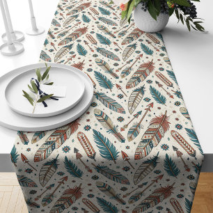 Southwest Table Runner Feathers Arrows Motif