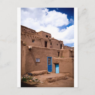 Southwest Taos Adobe Pueblo House New Mexico Postcard