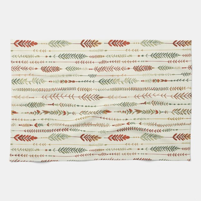 Southwest Terra Cotta Boho Kitchen Towel (Horizontal)