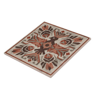 Southwest Tribal Bird Sacred Geometric Symmetry Tile