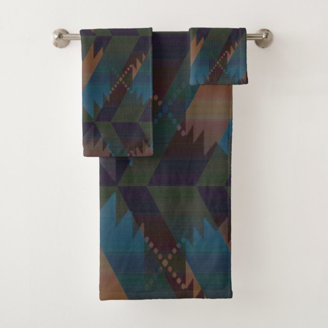 Southwest Tribal Pattern Bath Towel Set (Insitu)