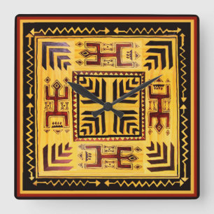 Southwest Tribal Petroglyph Wall Clock