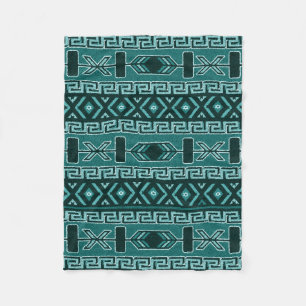 Southwest Turqouise Pattern Fleece Blanket