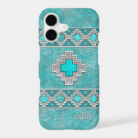 Southwest Turquoise Stone Geometric Personalized