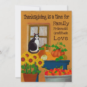 Southwest Tuxedo Cat Thanksgiving  Card