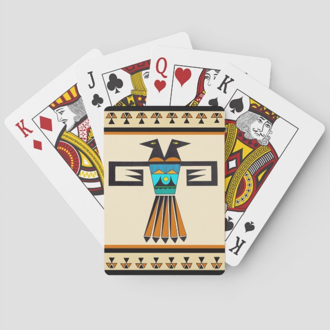 Southwest Twin Bird Head Playing Cards (Back)
