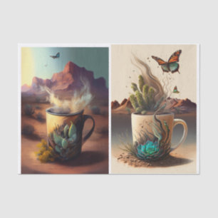 Southwest Vibes, Coffee and Cactus Tissue Paper