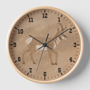 Southwest Walking Pronghorn Antelope Old West Clock