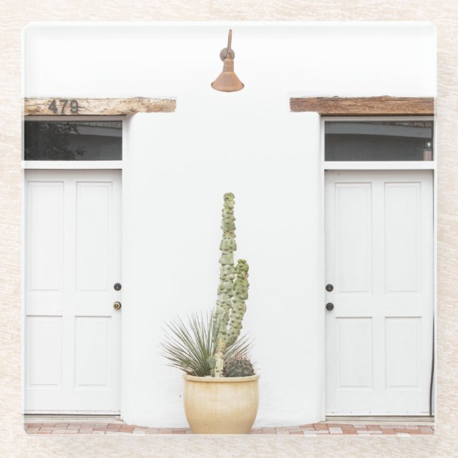 Southwest White Entry Glass Coaster (Front)