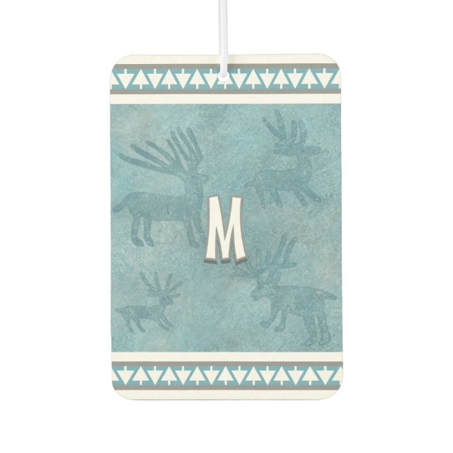 Southwest Winter Deer and Pine Trees Personalized Air Freshener (Front)