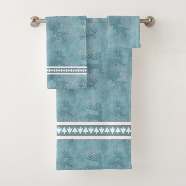 Southwest Winter Deer Bath Towel Set (Insitu)