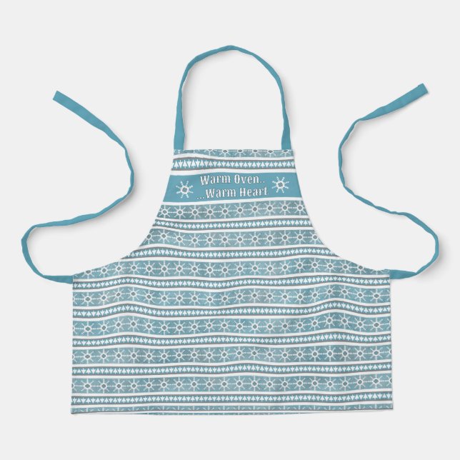 Southwest Winter Snowflake Pine Personalized Small Apron (Front)