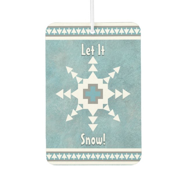Southwest Winter Snowflake Pine Trees Personalized Air Freshener (Front)