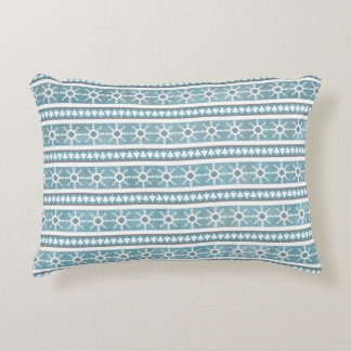Southwest Winter Snowflakes & Pine Trees Blue Accent Pillow
