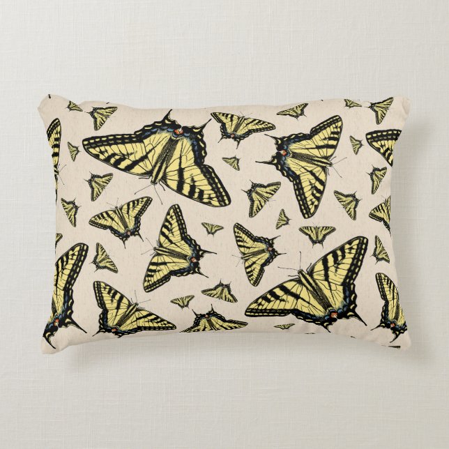 Southwest Yellow Swallowtail Butterflies All Over  Accent Pillow (Front)