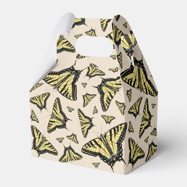 Southwest Yellow Swallowtail Butterflies All Over Favor Box (Front Side)