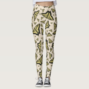 Southwest Yellow Swallowtail Butterflies All Over  Leggings