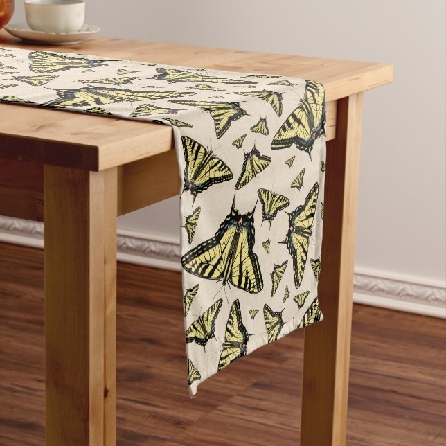 Southwest Yellow Swallowtail Butterflies All Over Long Table Runner (In Situ)