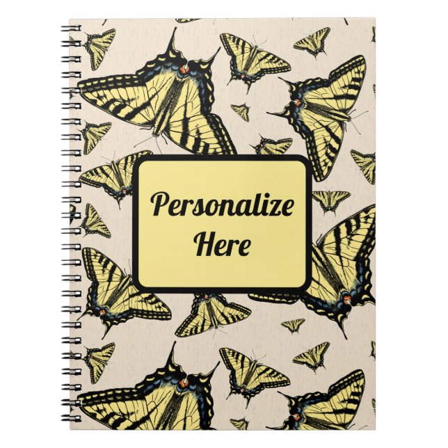 Southwest Yellow Swallowtail Butterflies All Over  Notebook (Front)