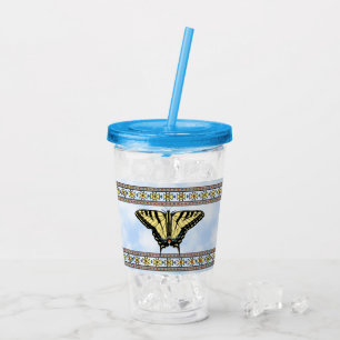 Southwest Yellow Swallowtail Butterfly Blue Sky Acrylic Tumbler