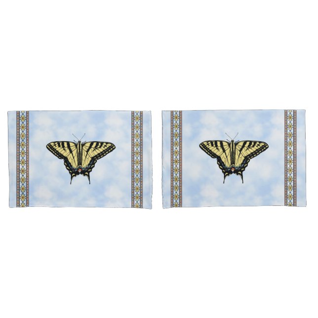 Southwest Yellow Swallowtail Butterfly Blue Sky Pillowcase (Front-Set)