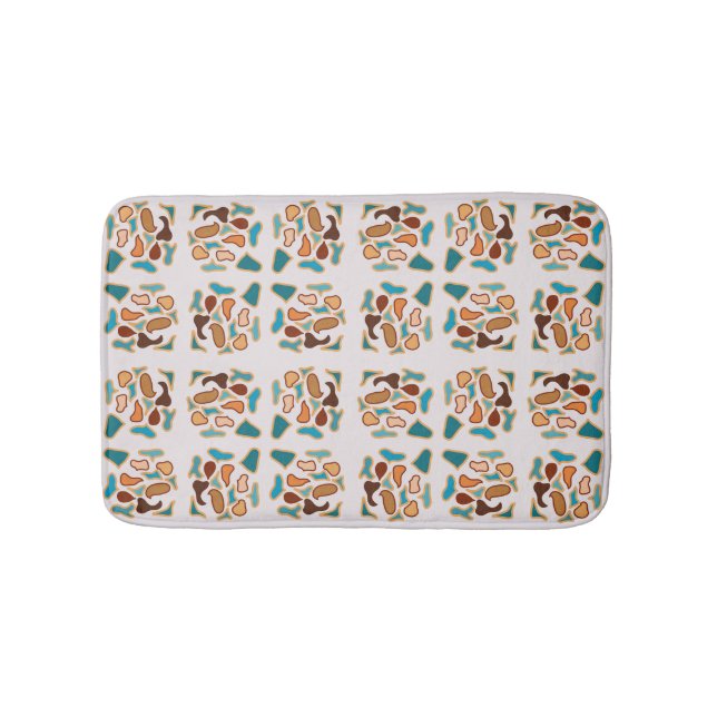 Southwestern Abstract Earth Tone Pattern Art Bath Mat (Front)