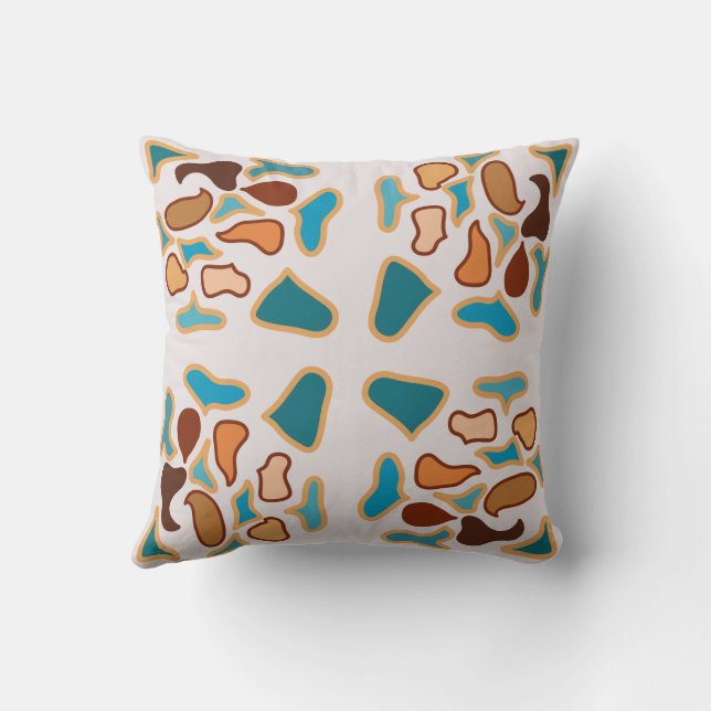 Southwestern Abstract Earth Tone Pattern Art Throw Pillow (Back)