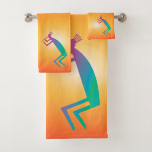 Southwestern Abstract Kokopelli Bath Towel Set