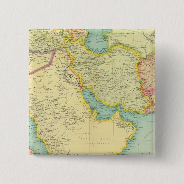 Southwestern Asia 2 Inch Square Button (Front)